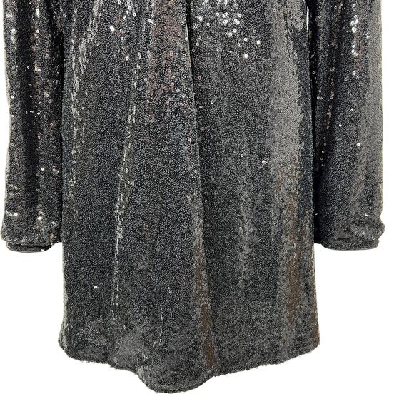 Anna-Kaci Sequin Jacket Cardigan Medium Black Open Front Bling Gala Sparkle NEW! - Picture 7 of 14
